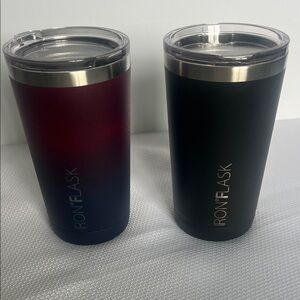 Iron Flask Insulated Tumblers - Red and Black 16 oz